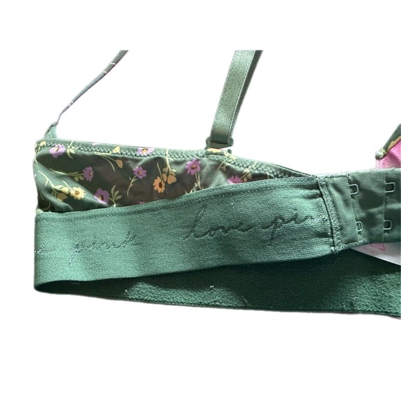 PINK Victoria's Secret Floral Wireless Lightly Lined Bra Bralette Small size 38B - Picture 5 of 8